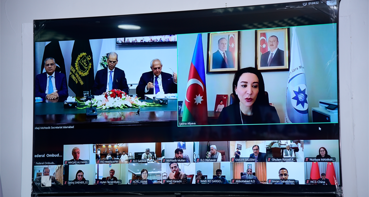 A view of the online meeting convened to mark the 30 th Anniversary of the establishment of the Asian Ombudsman Association (AOA) at the Wafaqi Mohtasib Secretariat, Islamabad on 16.04.2026.