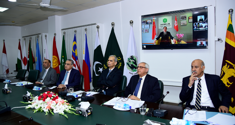 Wafaqi Mohtasib and President of the Asian Ombudsman Association (AOA), Mr. Naveed Kamran Baloch chairing an online meeting to mark the 30 th Anniversary of the establishment of the AOA at the Wafaqi Mohtasib Secretariat, Islamabad on 16.04.2026.